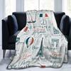 Eiffel Tower Flannel Throw Blanket Paris French Romantic Theme Blanket for Sofa Bed Car Travel Gift Lightweight Warm Super Soft