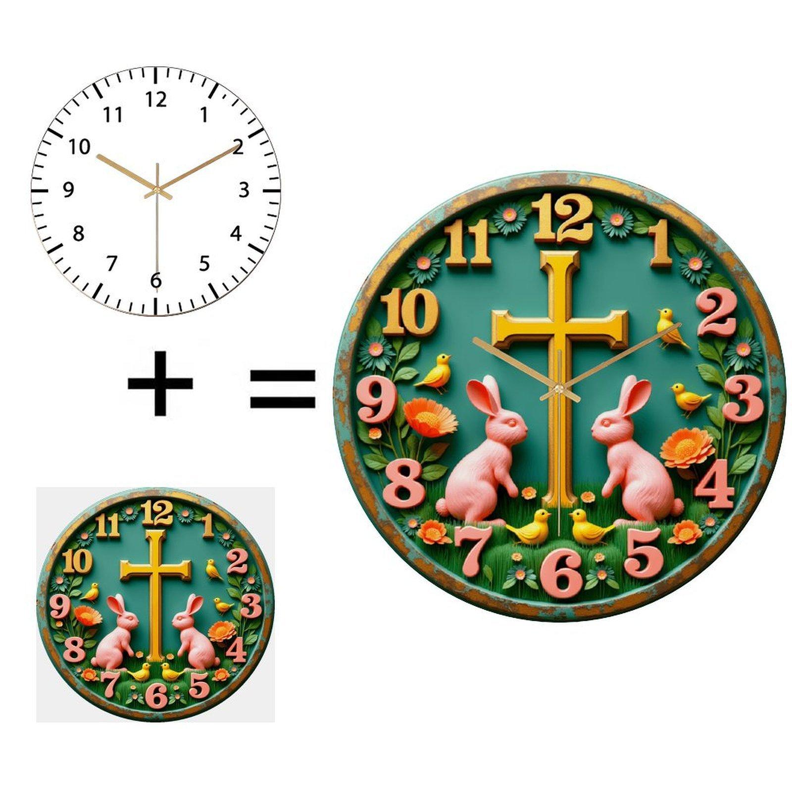 12 Inch Diameter Glass Wall Clock that Excels at Its Fundamental Purpose (White,12 in(30.48cm))