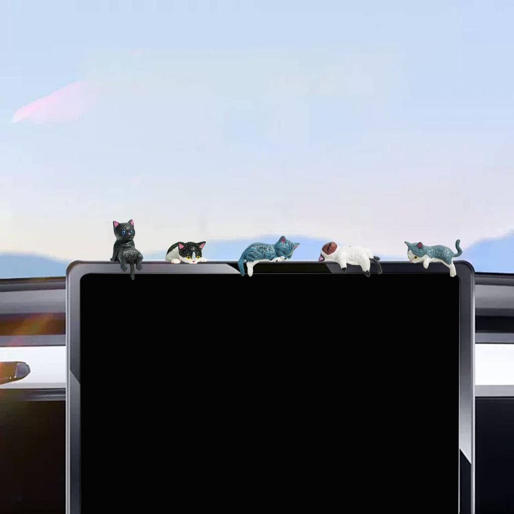 Cat Car Interior Accessories Figurines for Computer Display Adorable Crafts Decor Desk