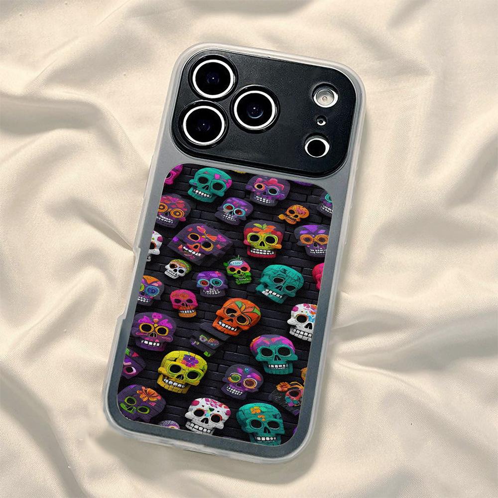 Color skull is suitable for iPhone17promax two-in-one mobile phone case, Apple 16 niche 15 generation soft case