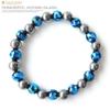 Terahertz Stone x Luminous Firefly Glass Sky Blue Bracelet 8mm Glows in the Dark Power Stone Inner Diameter [GOLD STONE] Approx. 19.5cm