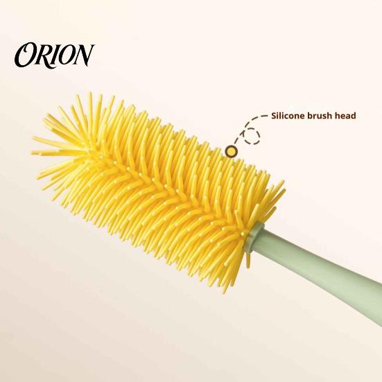 Kitchen Sink Accessory 5 in 1 Silicone Cup Brush with Long Handle, Multifunctional Deep Cleaning Set Brush, Non-slip Reusable Cleaner for Baby Bottles