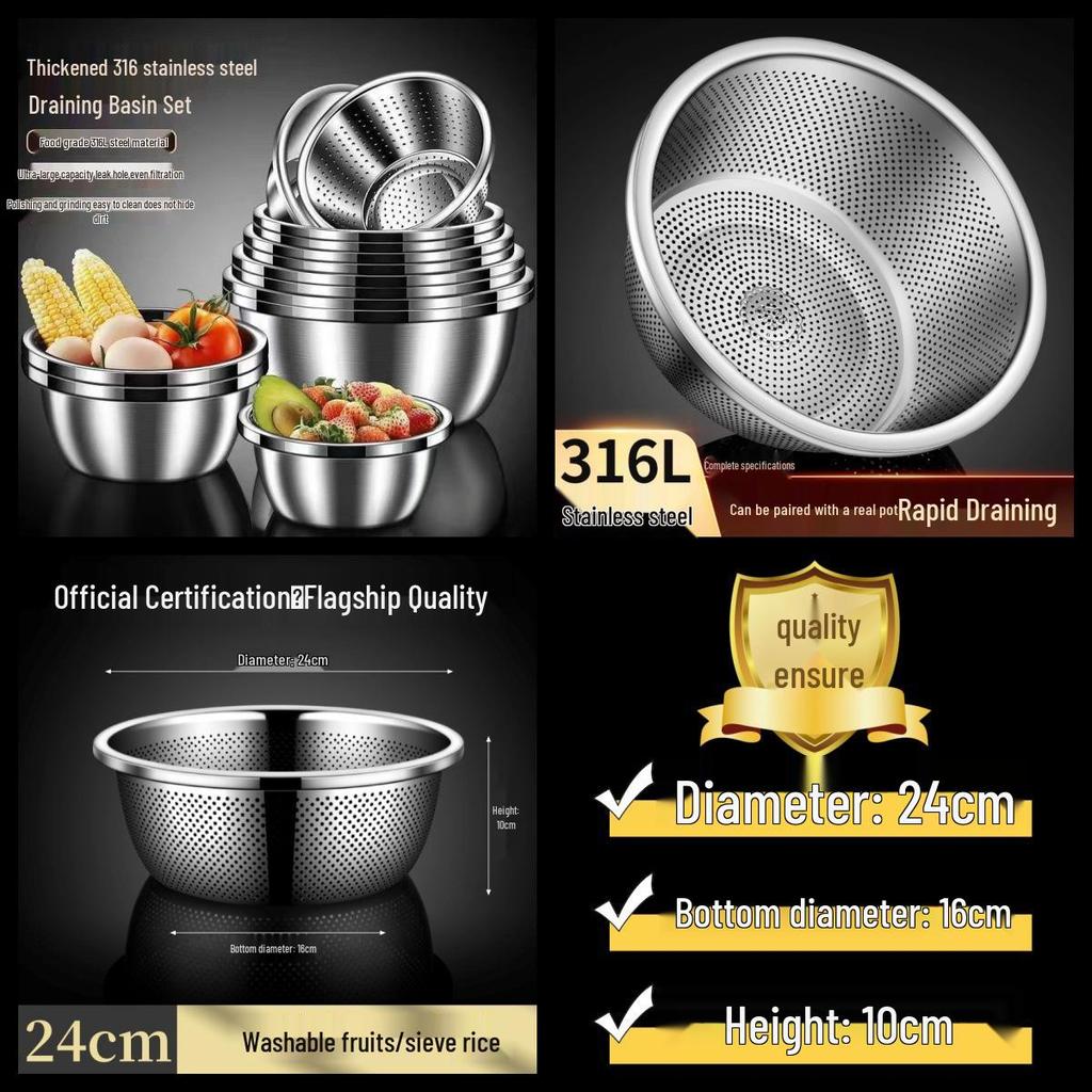 Stainless Steel Multipurpose Bowl for Mixing, Washing, Cooking, and Kneading - Large, Rolled Edge Design for Kitchen Use
