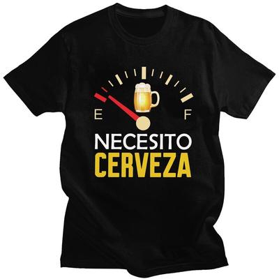 Custom Necesito Cerveza I Need Beer T Shirts Men Tshirt Streetwear Tee Tops 100 Cotton Oversized Tshirt Gift