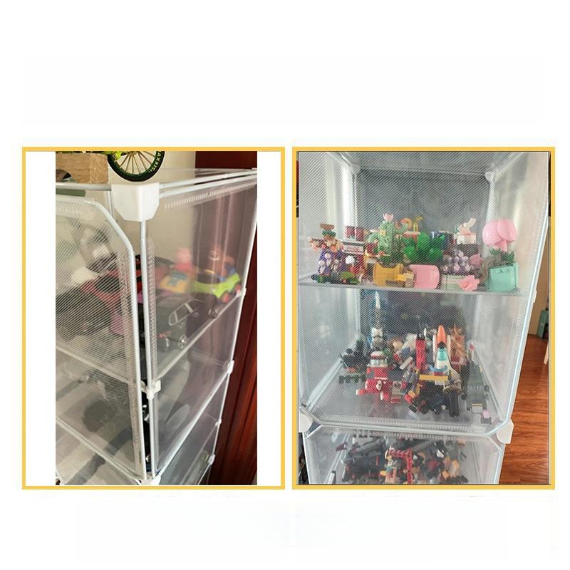 Toy Display Cabinet Home Use Toy Shelf Transparent Storage Box Small Figurines Model Display Rack Living Room Organizer