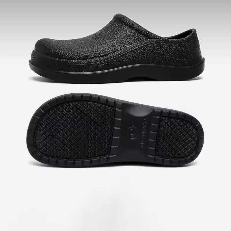 Men Chef Shoes Man Beach Summertime Slide Shoes Water-Proof Oil-Proof Kitchen Shoes Eva Anti-Skid Garden Clogs El Work Shoe Sandal