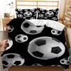 Football Duvet Cover Set Soccer with Fire Abstract Concept Art Design Ball Bedding Set Double Queen King Polyester Qulit Cover