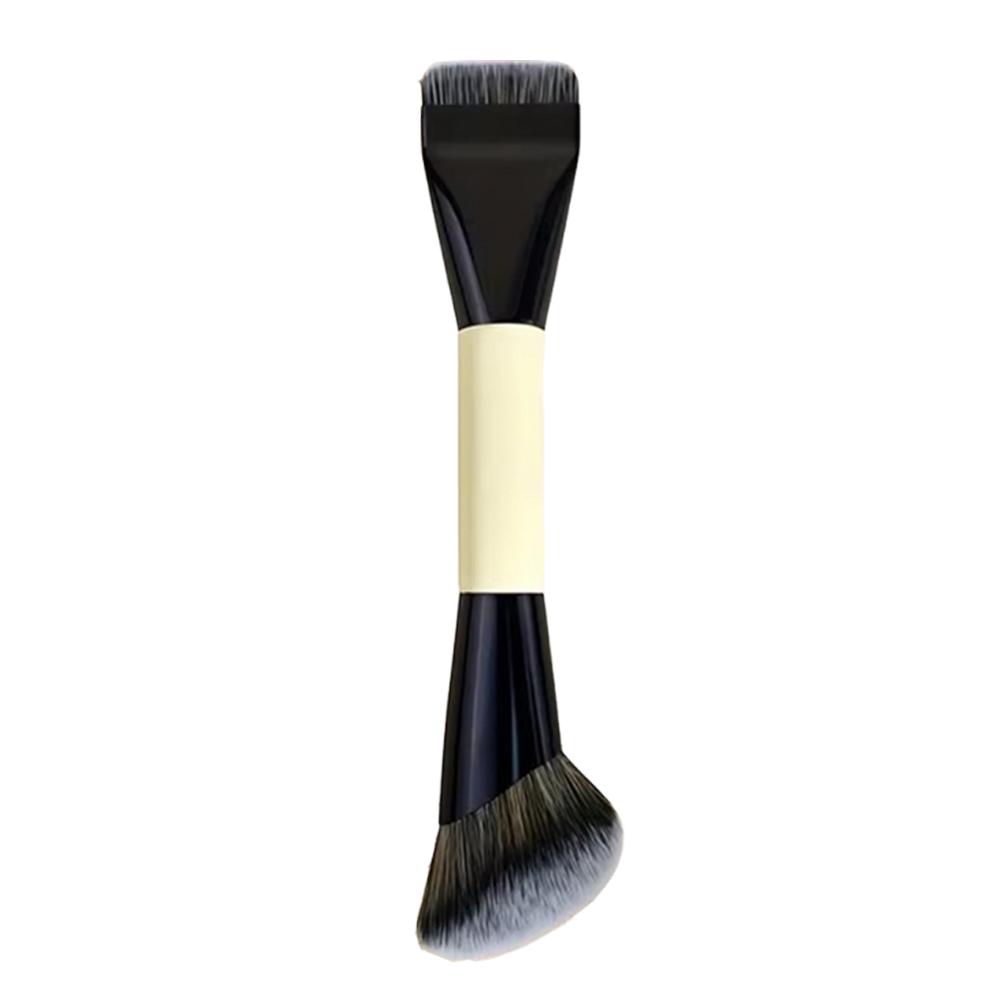 Portable Double Ended Beauty Brush Soft Bristled Foundation Brush Contour Powder and Concealer Brush Multifunctional Beauty Tool