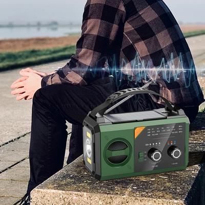 20000mAh Solar Emergency Weather Radio Flashlight & Reading Light AM FM NOAA SOS Alarm Compass Cell Phone Charger for Emergency