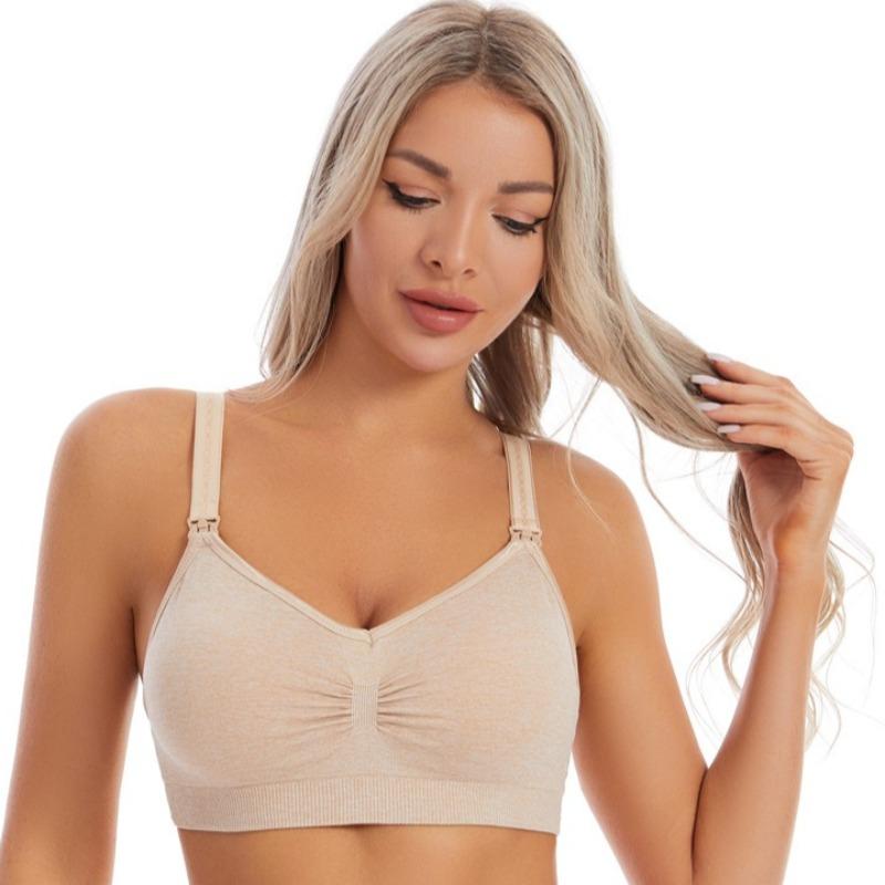 Wire-free Maternity Bra Postpartum Nursing Bra Anti-milk Leakage Bra Pregnancy Anti-sagging and Push-up Bra