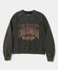 COLUMBIA UNIVERSITY Campus Washed Fleece Women Crew Neck_Charcoal