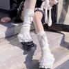 White Hairball Socks Cover Women'S Japanese Jk Leg Cover Lolita Bow Y2K Subculture Modified Leg Stacking Socks