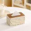 Elegant Tissue Storage Box Ripple Design Minimalist Light Luxury Napkin Holder Large Capacity Anti-slip
