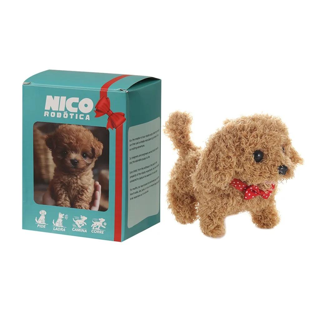 Fashion Plush Robot Puppy Interactive Walking Simulated Puppy Barking Tail Wagging Educational Gift Chilren