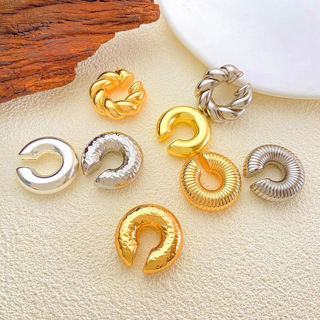 Punk Non Piercing Gold Color Clip Earring Chunky Ear Cuff Women Bold Statement Thick Cartilage Cuff Earrings Jewelry Gifts