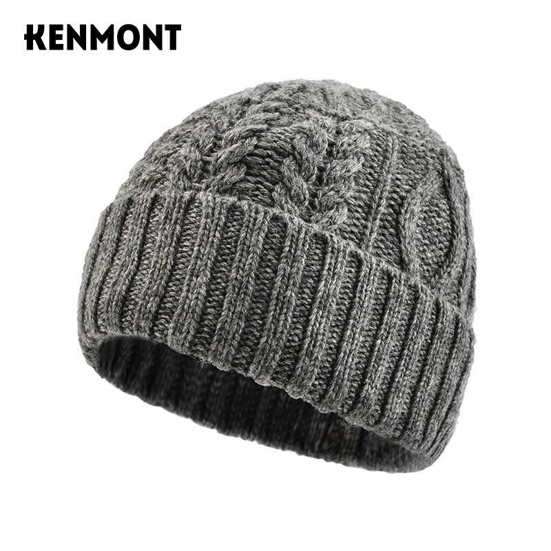 

Мужская толстая теплая вязаная шерстяная шапка-бини Kenmont KM-9405 One Size