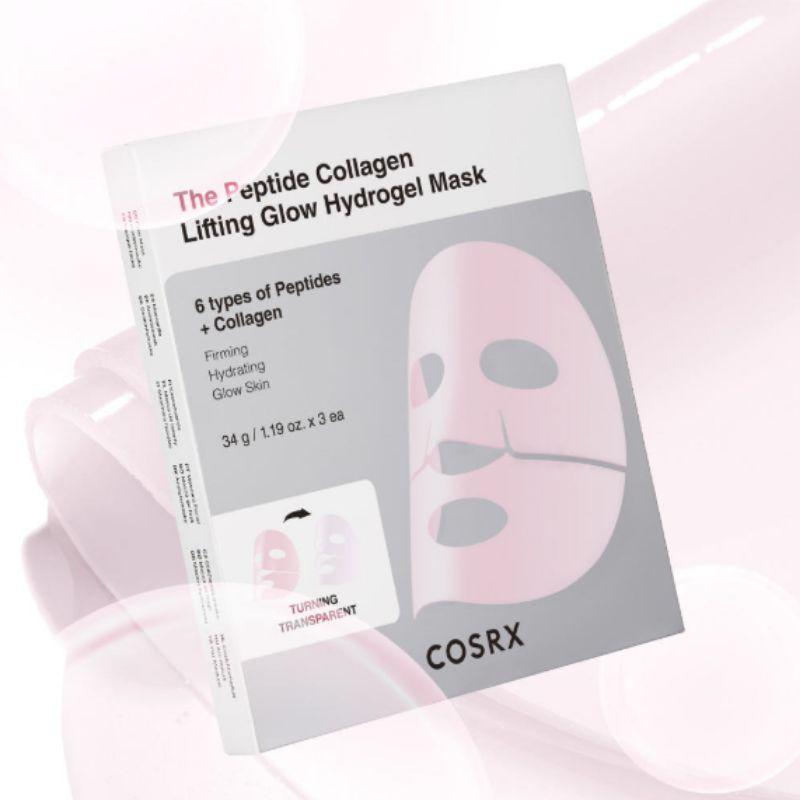 COSRX The Peptide Collagen Lifting Glow Hydrogel Mask 34g x 3pcs – Firming & Glow Boosting Korean Hydrogel Face Mask