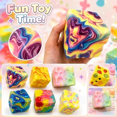 8cm Maltose Candy Cheese Squeeze Toy Stress Relief Soft Squishy Sensory Toy Slow Rising Foam for Kids and Adults
