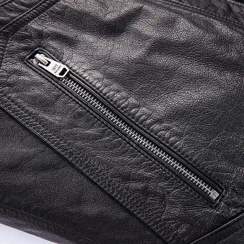 FAPAI Men's Nubuck Leather Stand Collar Jacket