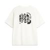 Li-Ning Badfive Letter Round Neck Comfortable Breathable Versatile Short Sleeve T-Shirt Men Tops Off-White AHSV697-1
