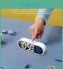 Rechargeable Led Sound Alarm Clock With Mirror Surface And Temperature Display For Study Desk