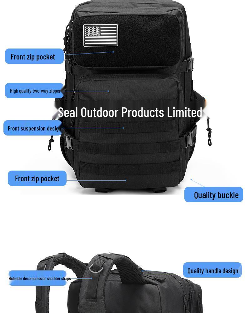 Large Capacity Tactical Camouflage Hiking Backpack for Outdoor Travel and Climbing
