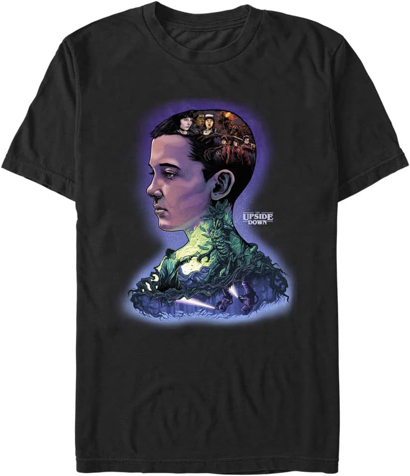 Stranger Things Men s Big & Tall Upside Down Profile Short Sleeve Tee M
