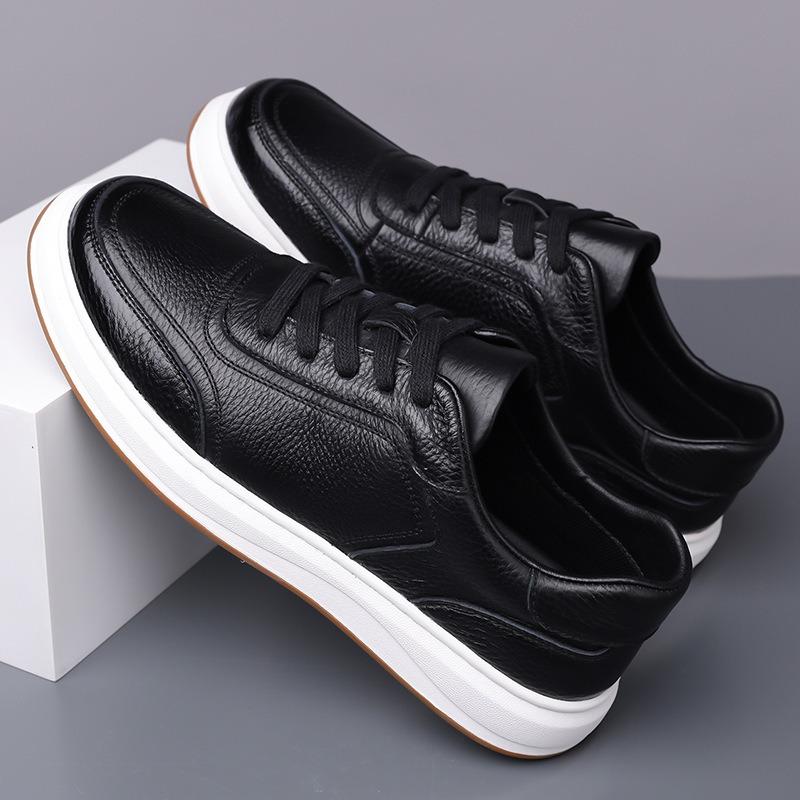 Męskie buty ze skóry naturalnej Wysokiej jakości codzienne trampki Luksusowe antypoślizgowe buty sportowe dla mężczyzn Wygodne obuwie na platformie Zapatos