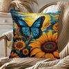 Butterfly Sunflower Series Throw Pillow Covers With Digital Printing Of Short Plush Fabric Car-Shaped Sofa Cushion Home Decor