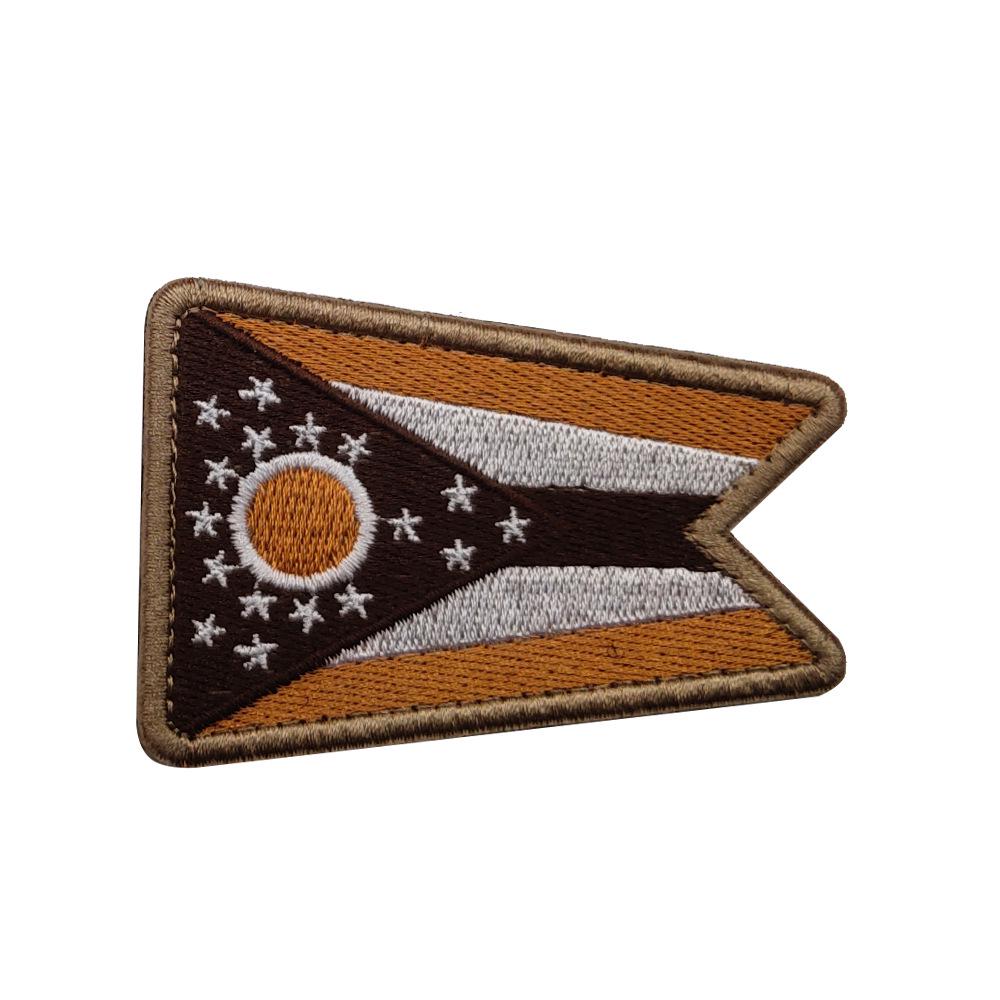 Geborduurde Klittenband Patches: Staatsvlaggen van NY, IL, TN & OH