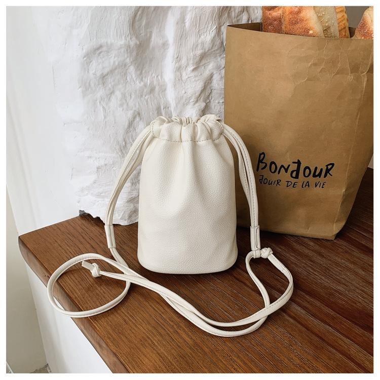 Bag Women's 2026 New Versatile Casual Versatile Drawstring One Shoulder Crossbody Korean Drawstring Mobile Phone Bucket Bag