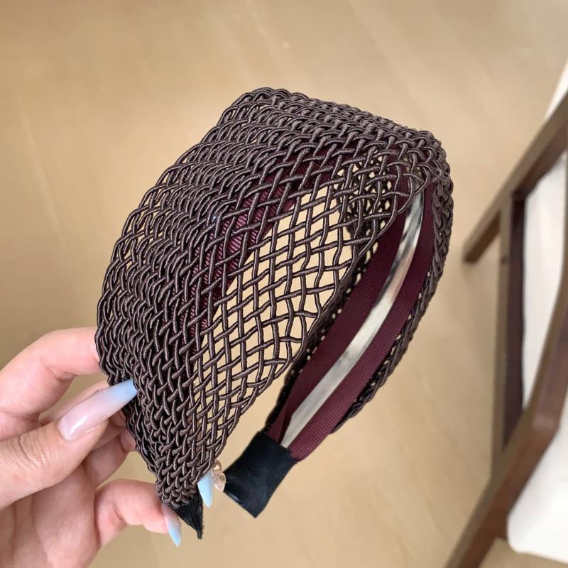 Beach Straw Weaving Cross Knotted Headband Women's Handmade Weaving Hair Band Bohemian Wide-brimmed Hair Hoop Hair Accessories