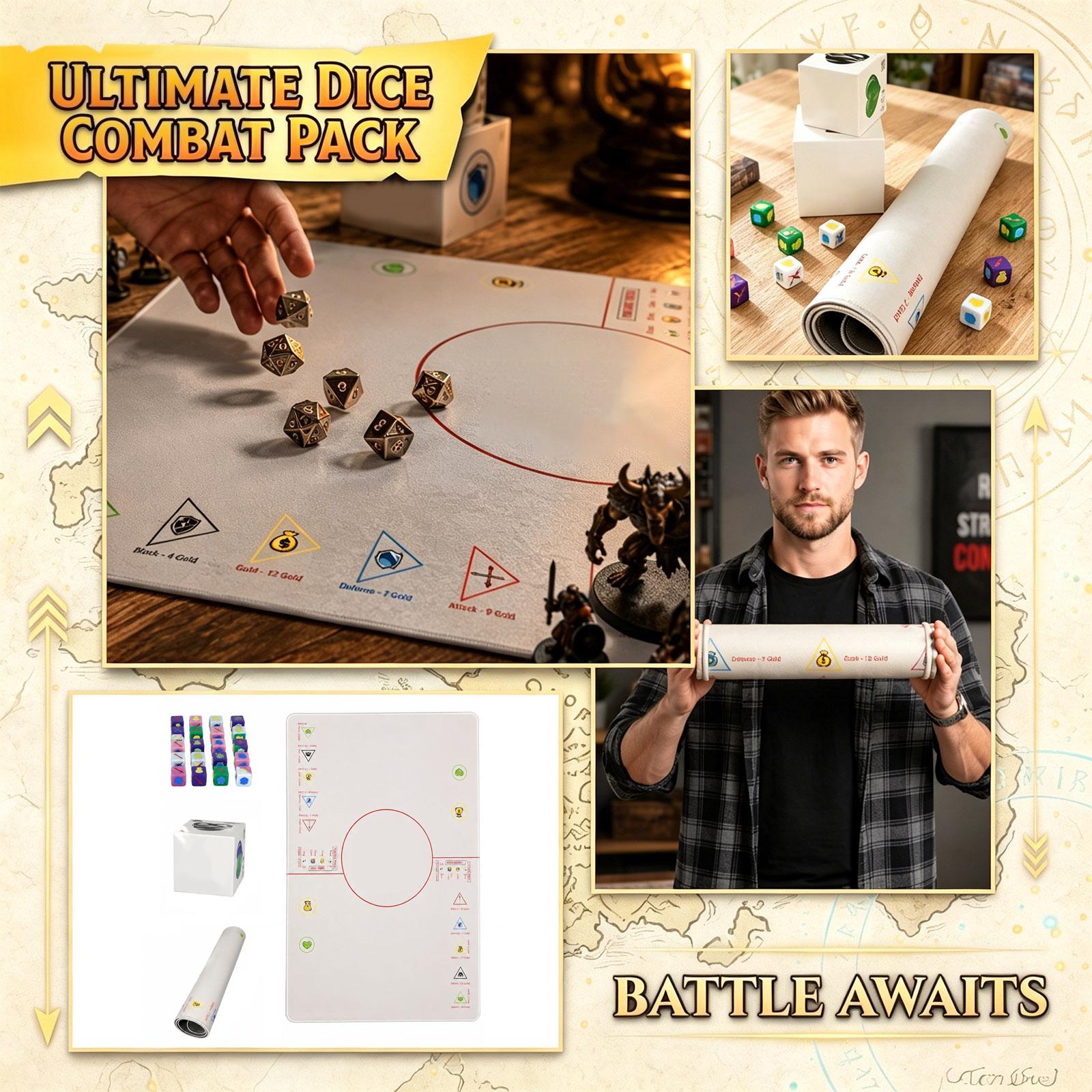 

Dice Game Set Ultimate Battle Pack Includes Custom Dice Collection Game Mat and Instructional Guide for Strategic Gameplay and Multiplayer Fun One Size белый
