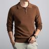 Men's Autumn 2025 Wool Half-Zip Lapel Sweater - Business Casual Knitwear for Middle-Aged & Young Adults
