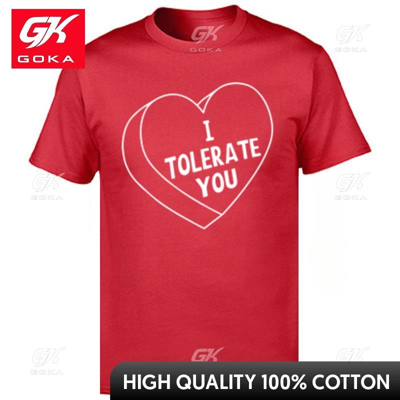 I Tolerate You Tops Shirt Faddish Crewneck Cool Pure Cotton Male TShirt Print Tops Tees Wholesale S