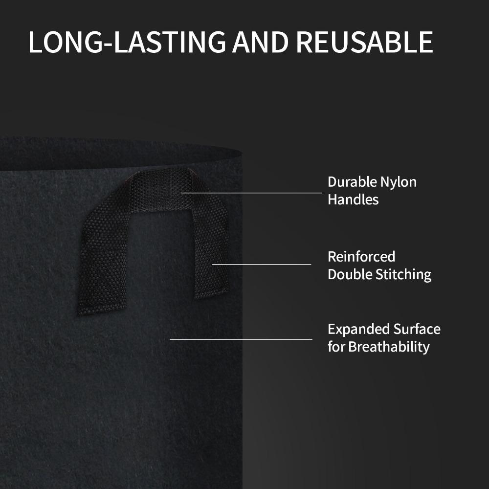 5/10 szt. Torba do uprawy warzyw/kwiatów/roślin 5 galonów Zagęszczone włókninowe torby do uprawy Tkanina do aeracji Doniczka ogrodowa z uchwytami