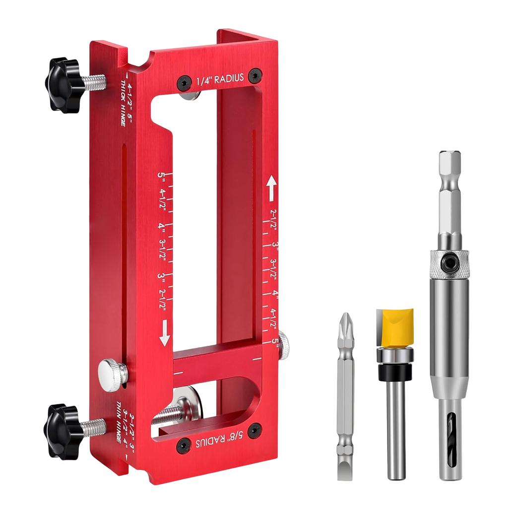 Strong Aluminum Hinge Alignment Jig For Woodworking Projects Ensures Fast Accurate Lock Hole Drilling On Door Upgrades