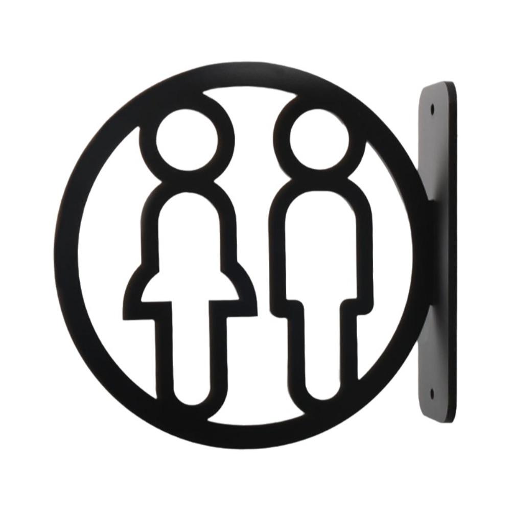 Detachable Acrylic Bathroom Sign Double-Sided Washroom Door Sign Home Decor Toilet Signs Offices Style 1