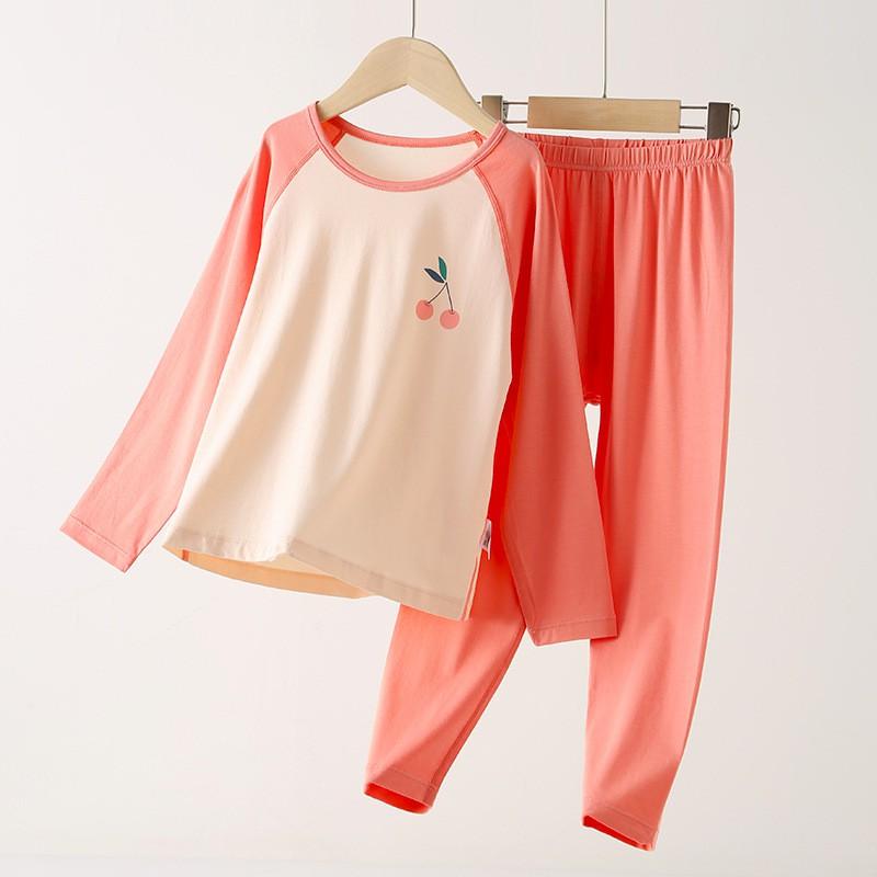 Kids Thermal Underwear Set A Class Cotton Blend Long Sleeve Homewear Boys Girls Winter