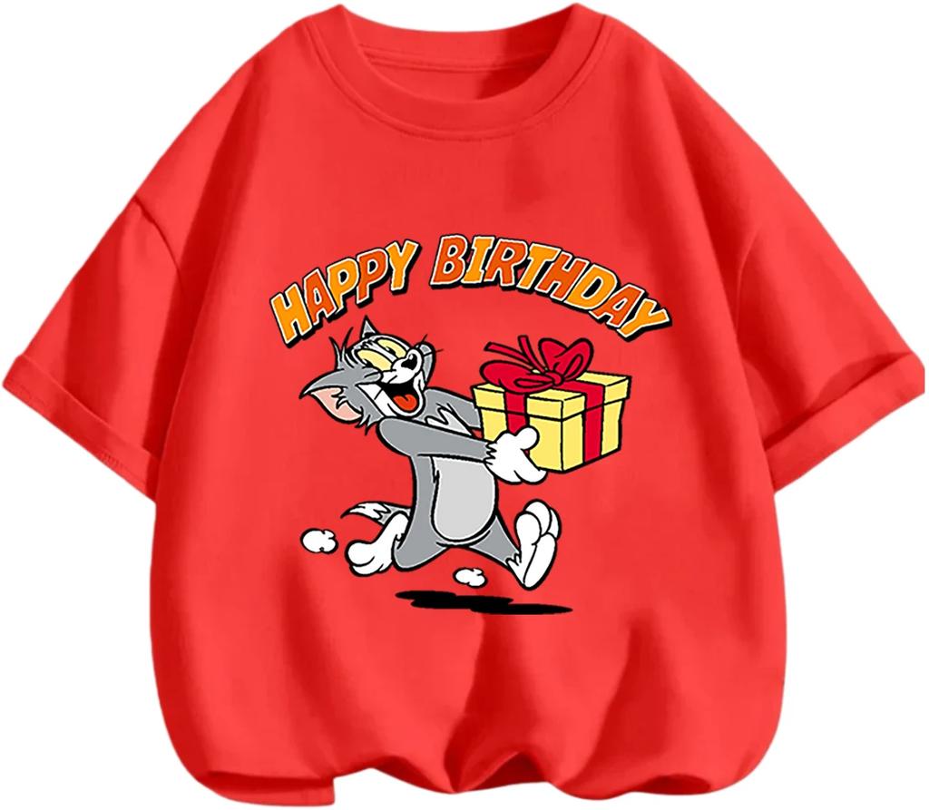 New Fashion Trend Tom And Jerry T Shirt Summer Casual Daily Tops Cartoon Print For Young Children