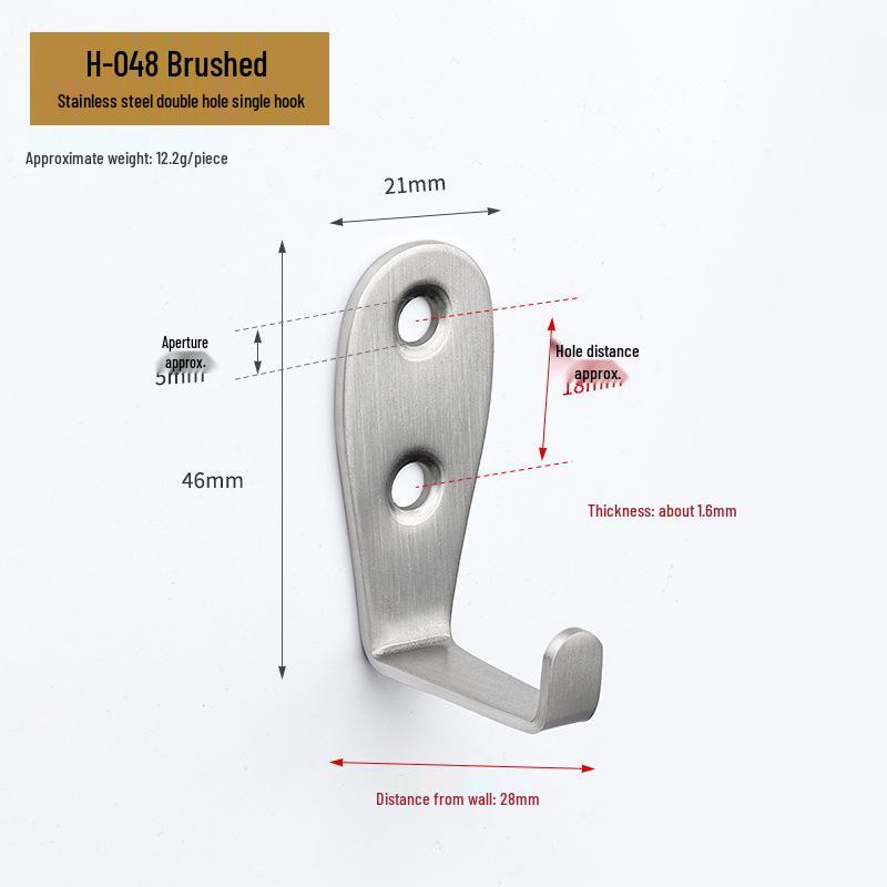 Jinrui Stainless Steel Black Bathroom Hook for Coats and Hats