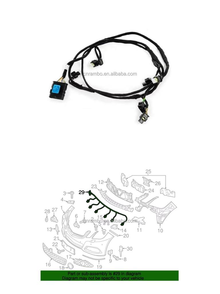 Kabelbaum für Parksensoren im vorderen Stoßfänger für Mercedes-Benz E-Klasse W212 2010-2013