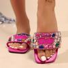 Women Slippers Fairy Style Home Shoes Casual Fashionable Versatile Rhinestone Sandals Summer New Flat Slippers Slides Women