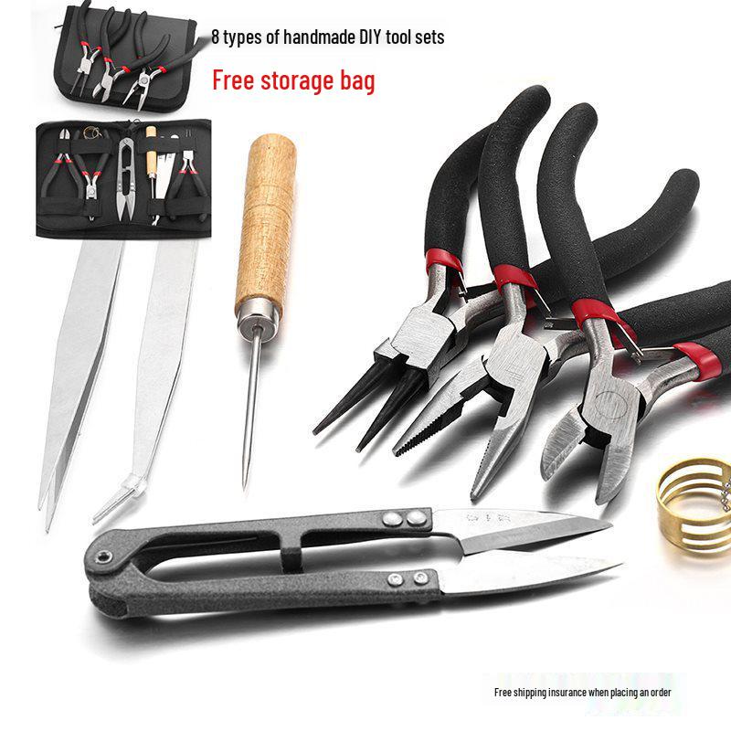 DIY Handmade Jewelry Tool Set: Pliers & Materials for Earrings, Dangles, and Hairpins