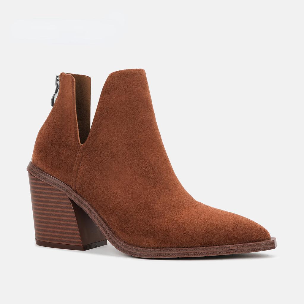 Vintage Female Ankle Boots Women Round Toe Followed Zipper Autumn Winter Lady Chelsea Shoes Handmade Plus Size 36-43