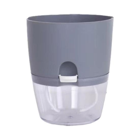 

Self Watering Flowerpot Plant Pot with Clear Water Reservoir Wick Ropes Modern Tabletop Plant Pot for Indoor Plants S сірий