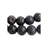 Strand of 62 Round Beads 6mm 6 Mm Black Lava Stone