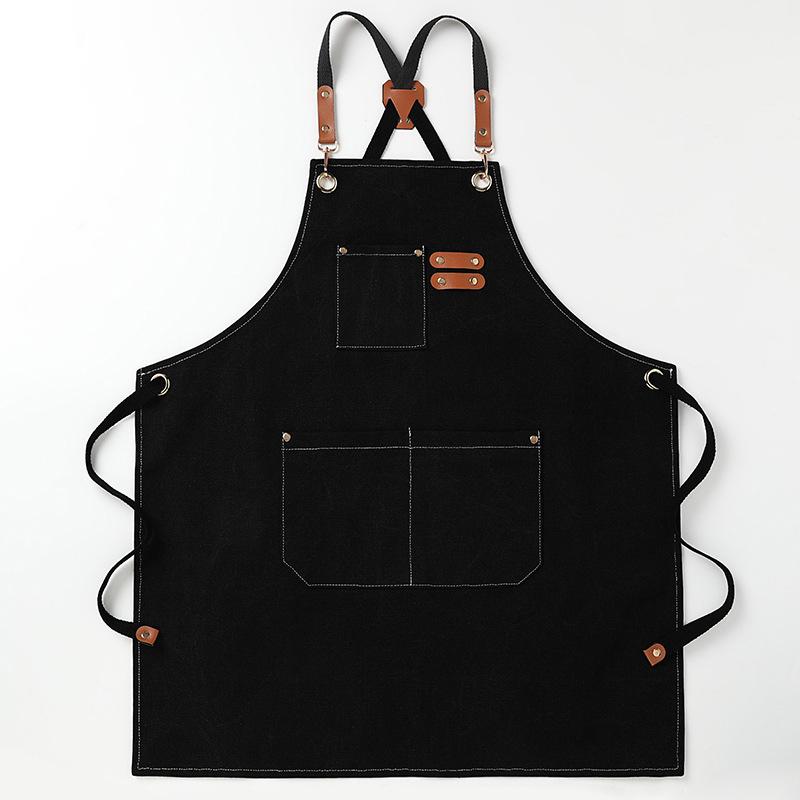 Thickened Custom Cotton Apron: Dirt-Resistant, Waterproof & Oil-Proof Kitchen Canvas