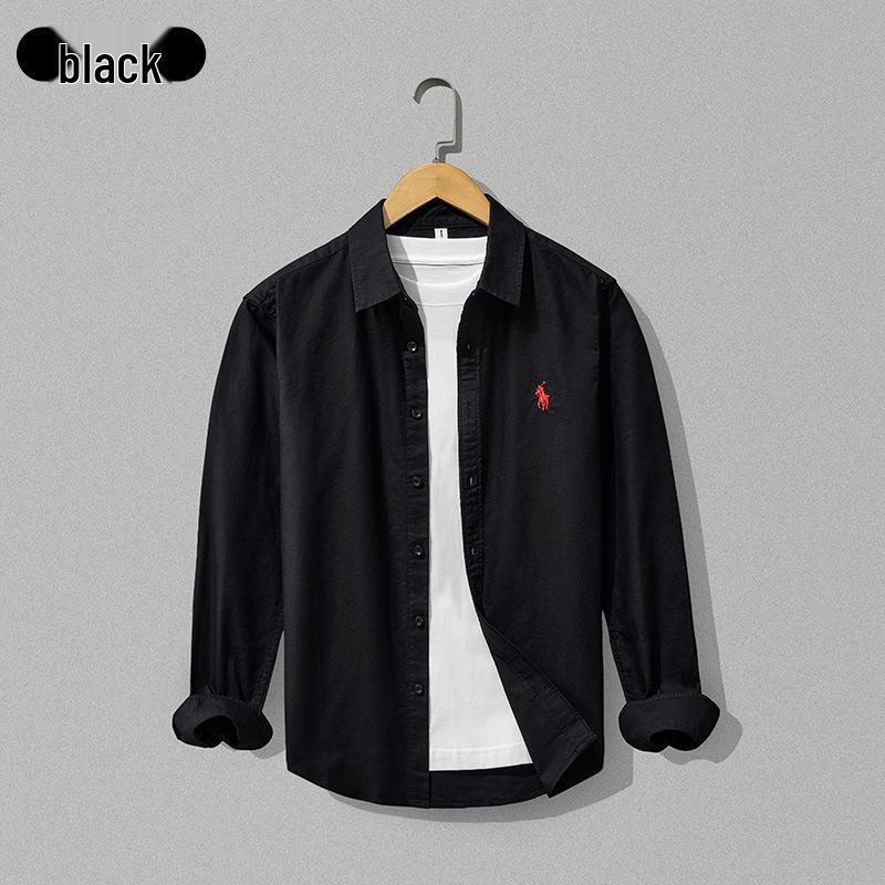 

8987 Men s Japanese Slim Fit Cotton Long Sleeve Shirt - Stylish & Versatile for Spring and Autumn XXXL чёрный