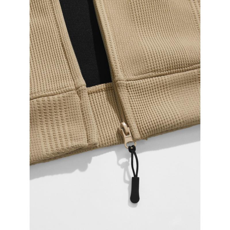 Men S Jacquard Hooded Zip Up Loose Casual Sport Sweatshirt